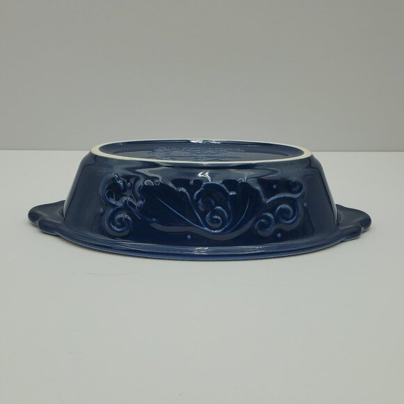 Pfaltzgraff Weir In Your Kitchen Chicory Blue Oval Baker Handled Casserole Dish - Picture 6 of 6